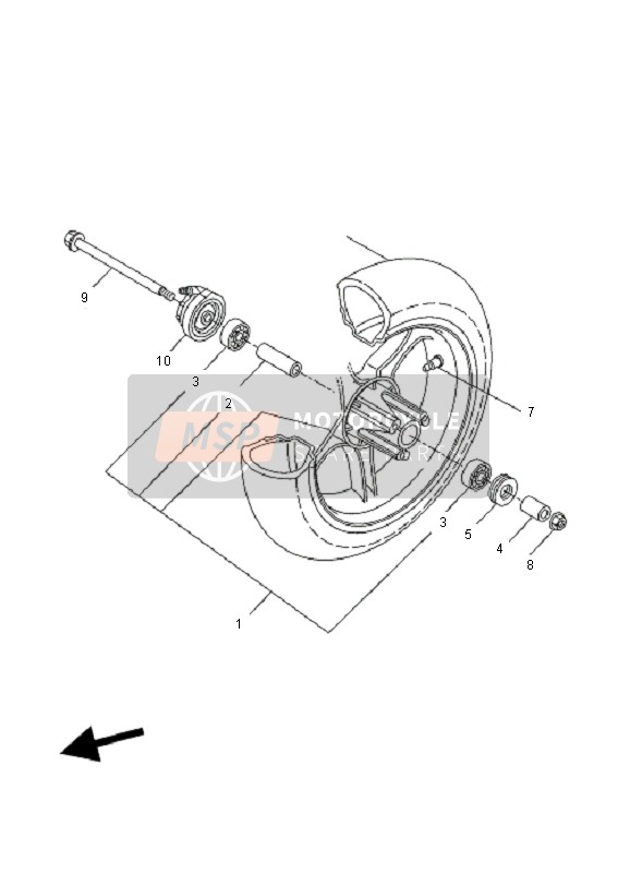 Yamaha YQ50 AEROX 2011 VORDERRAD für ein 2011 Yamaha YQ50 AEROX